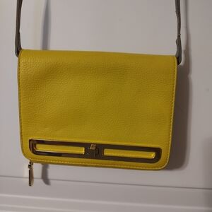 Vince Camuto Yellow Crossbody Bag with Gold Accent